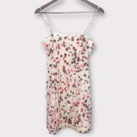 Anthropologie Verb by Pallavi Singhee Tiered Polka Dot Sequined Mini Dress - Picture 6 of 9